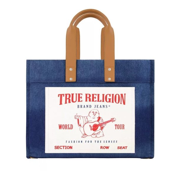 True Religion Handbags - NWT True Religion Washed Navy Denim Large Tote